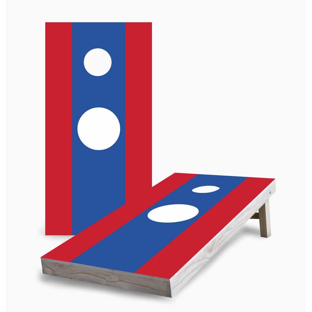 Laotian Flag Cornhole Boards