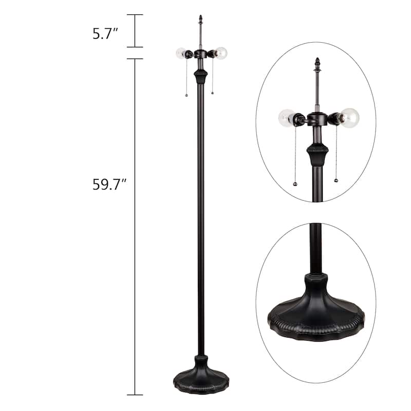 Tiffany-Style Victorian Design Dark Bronze Floor Lamp - Dark Bronze - Dark Bronze