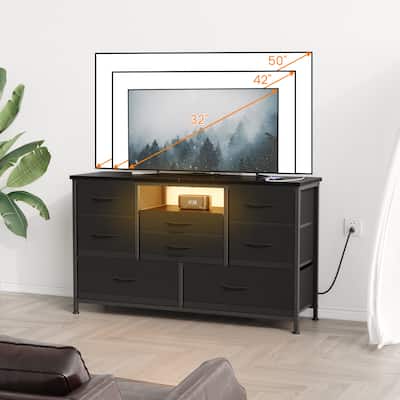 TV Stand & Chest of Drawers with AC Outlets