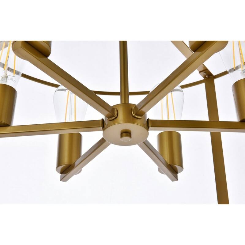 Aria 6 Light Pendant in black - 26 Inch