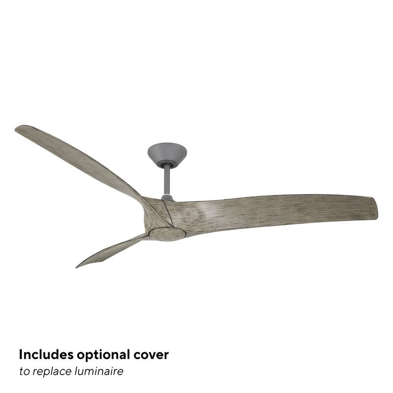 Zephyr 72" 3-Blade Indoor/Outdoor Smart Fan in Graphite Weathered Wood w/ Selectable LED (2700K-5000K) & Remote