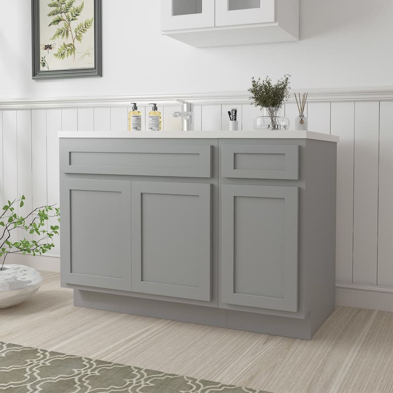 Vanity Art 45" Oak Freestanding Bathroom Vanity Cabinet without Top