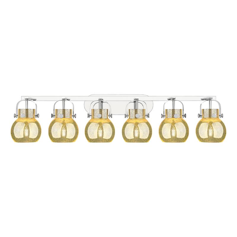 Innovations Lighting Pilaster II Sphere - 6 Light 46" Wall-Mounted Bath Vanity Light