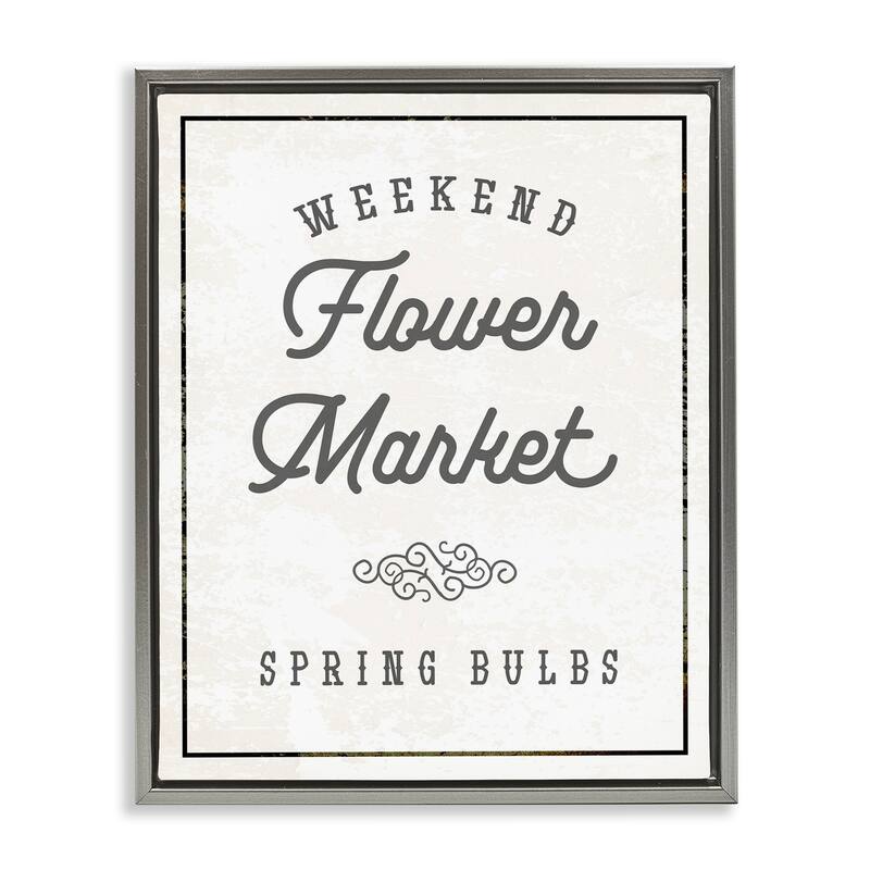 Stupell Flower Market Spring Bulbs Framed Floater Canvas Wall Art Design By Lil' Rue - 17 x 21 - Grey