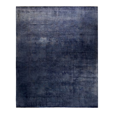 Overton Hand Knotted Wool Vintage Inspired Modern Contemporary Overdyed Purple Area Rug - 8' 2" x 10' 1"