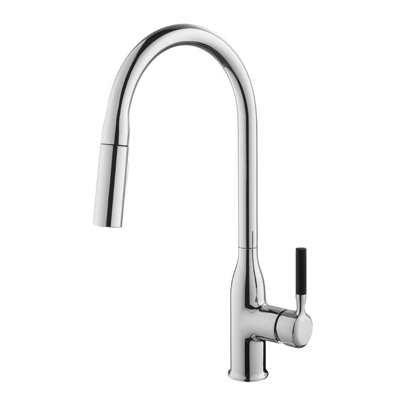 CB HOME Gold/Black/Sliver Kitchen Faucet, 17'' Kitchen Sink Faucet, Faucet for Kitchen Sink with Pull Down Sprayer, Two Function - Brushed Nickel