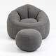 preview thumbnail 31 of 101, Microfiber High-Density Foam Bean Bag Lounge Chairs with Removable Footrest