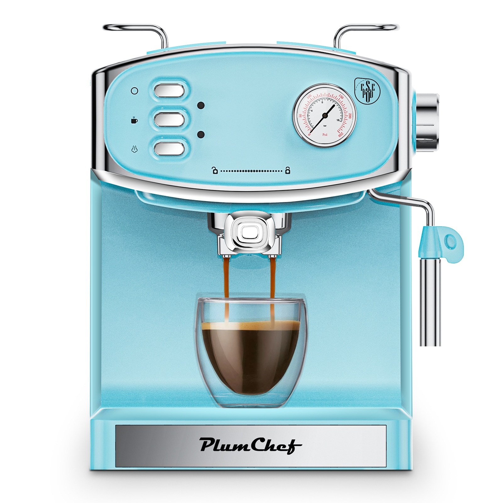 Plum chef 20 Bar Espresso Machine for home- Professional Compact Espresso Maker with Milk Frother Steam Wand
