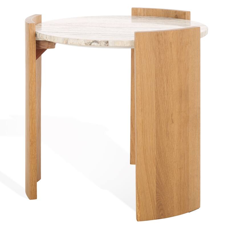 SAFAVIEH Couture Damarcus Travertine Accent Table - 20"W x 20"D x 20"H