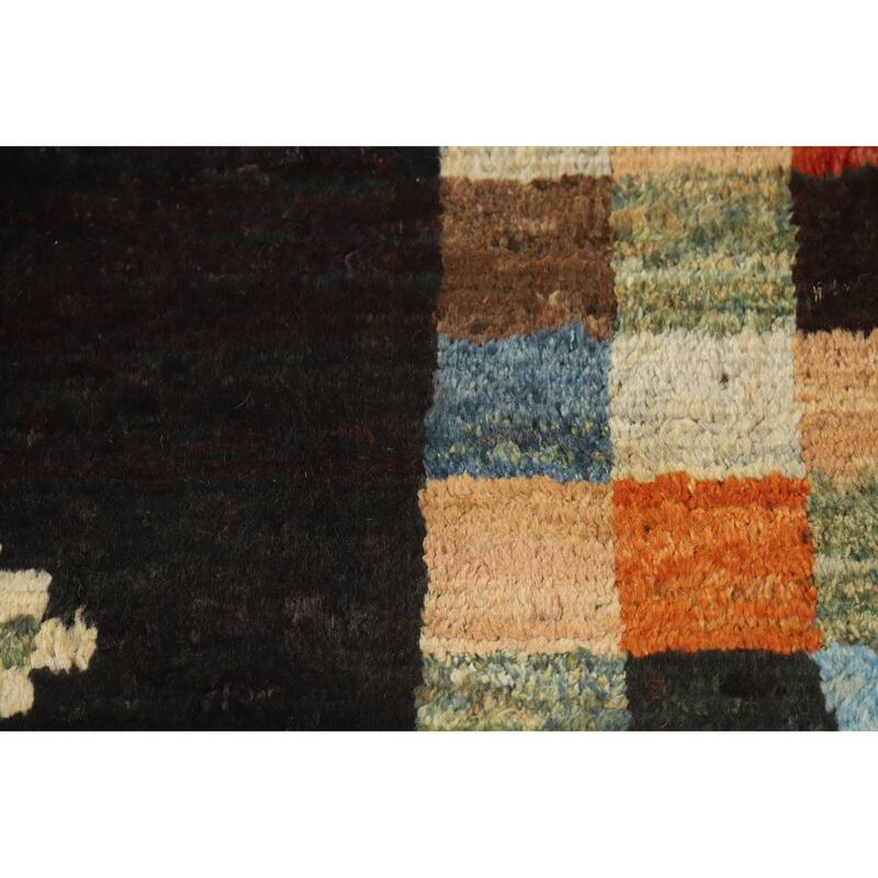 Checkered Moroccan Oriental Area Rug Handmade Wool Carpet - 6'0" x 7'8"