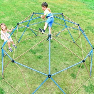 12 ft Kids Climbing Dome Durable Jungle Gym Play Center with Monkey Bars for Outdoor Fun - 144” L x 144” W x 72” H