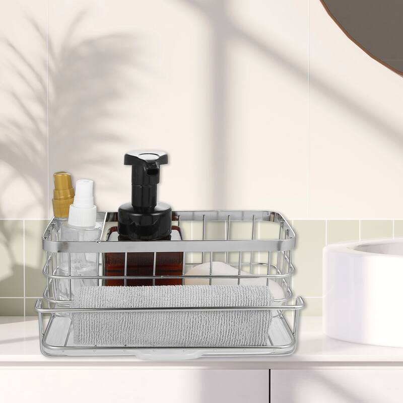 Stainless Steel Sink Caddy Organizer Sink Caddy 8.07"x5.90"x3.98"