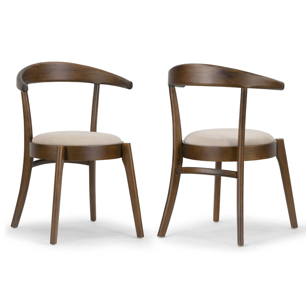 Audra Retro Modern Dark Brown Wood Round Chair (Set of 2)