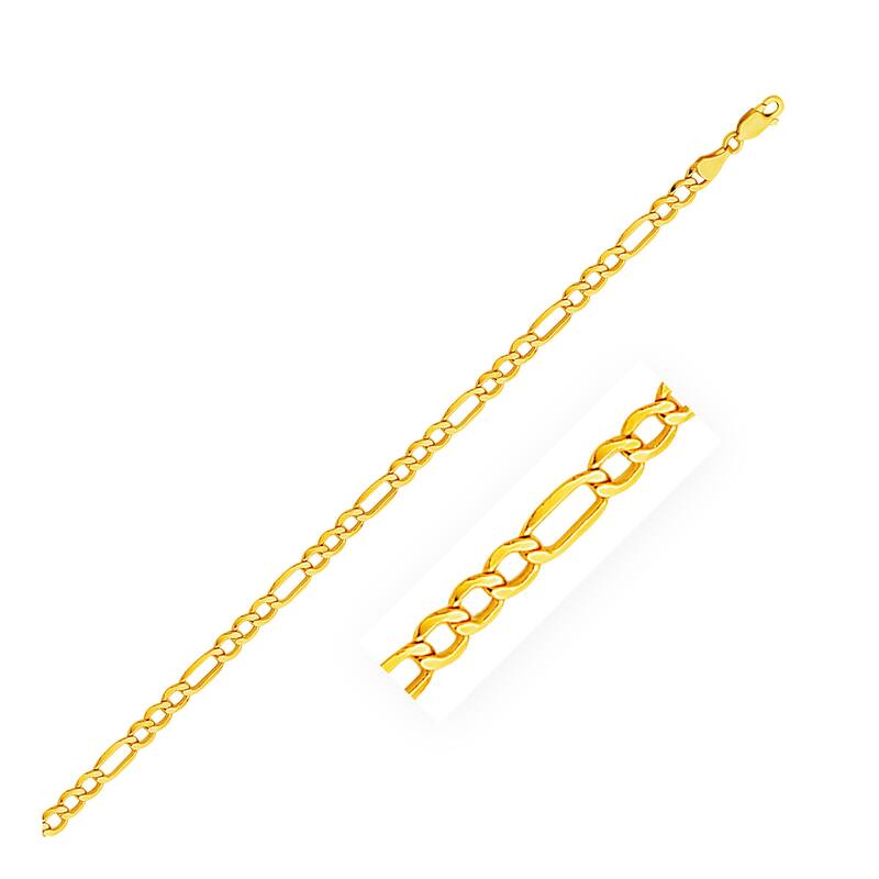 4.6mm 10k Yellow Gold Lite Figaro Chain Necklace 20" Inches