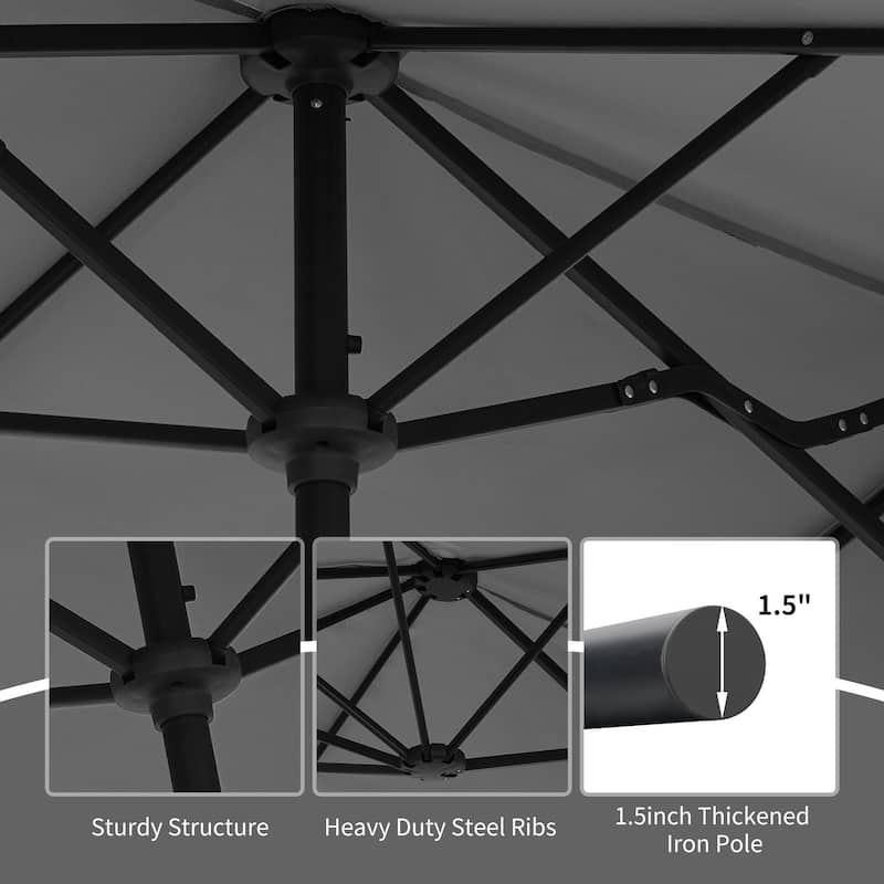 Ainfox 13FT/15FT Patio Umbrella Large Outdoor Umbrella with Base