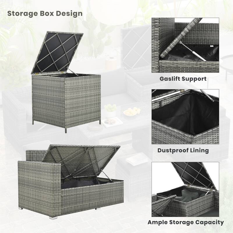 Outdoor 6-Piece All Weather PE Rattan Sofa Set