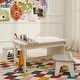 preview thumbnail 2 of 6, Little Artist Monet Play Art Table Kids Furniture - White/Gray - 47"L x 29"W x 22"H