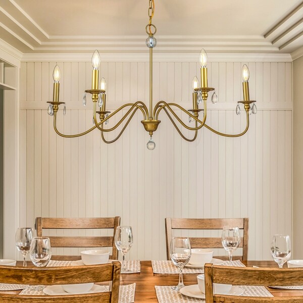 BULUXE French Country Chandelier, Mid Century Modern Dining Room Light