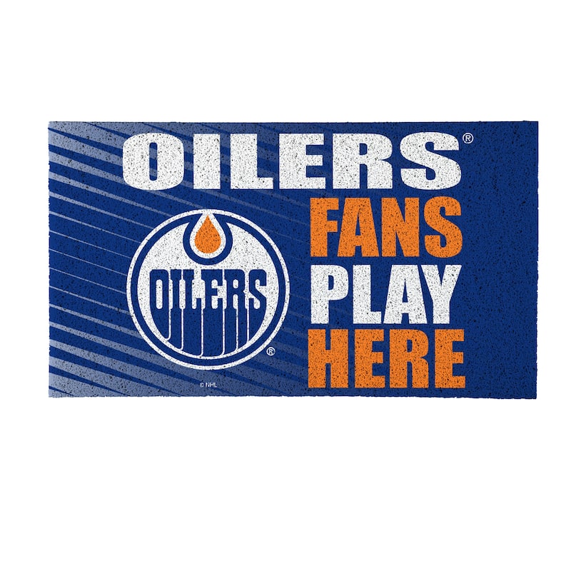 28 in. x 16 in. Edmonton Oilers "Fans Play Here" PVC Door Mat