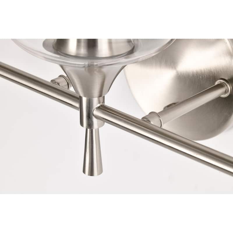 Brushed Nickel 3-Light Modern Vanity Light with Clear Wine Glass Shades - Brushed Nickel