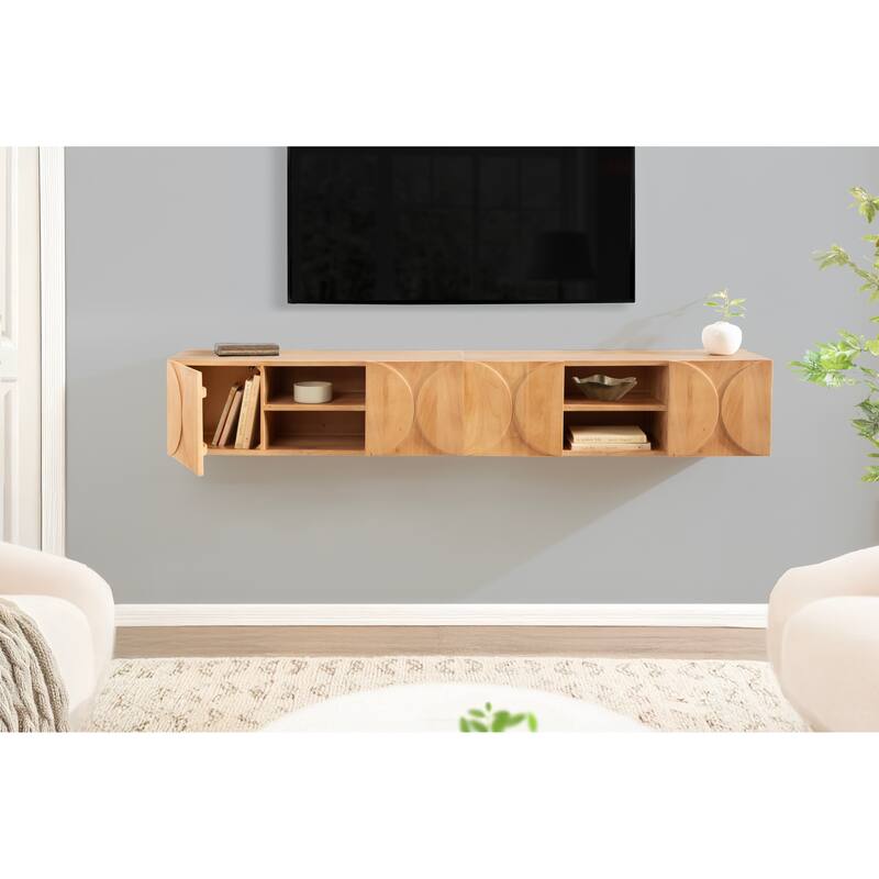 Kate and Laurel Townsend Floating Media Wall Cabinet - 36x12x12