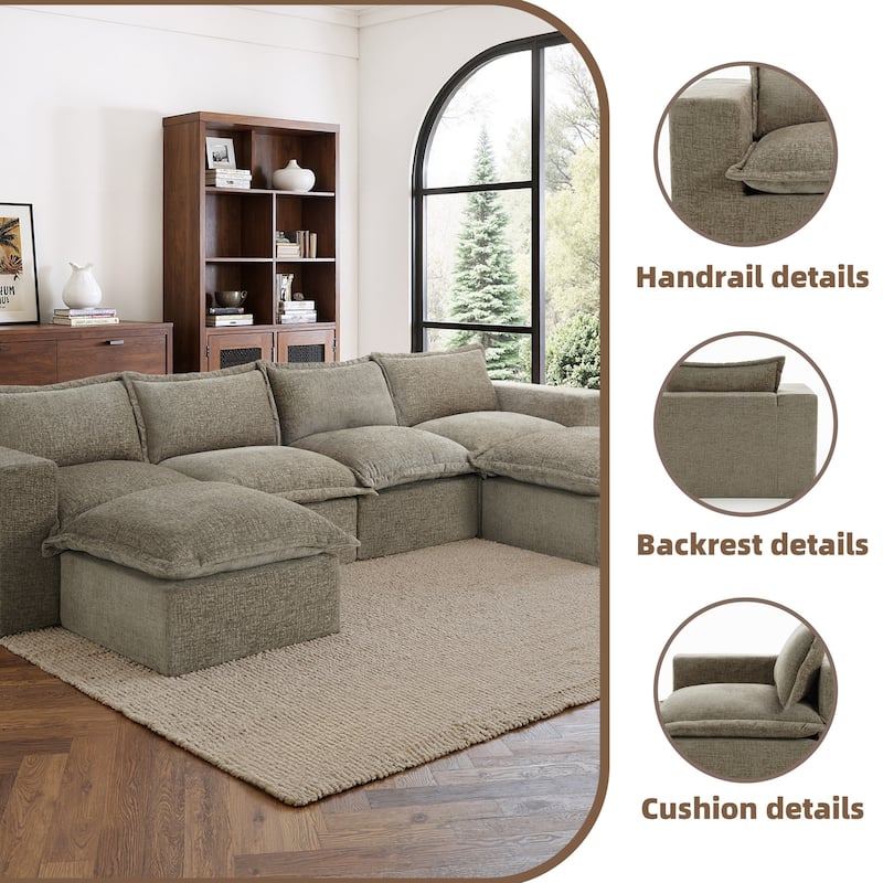 Comfy Cloud Couch Plush Modular Sectional Sofa For Living Room