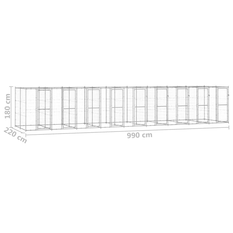 vidaXL Outdoor Dog Pen Pet Crate Kennel Cage Playpen House for Yard Steel