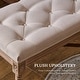 preview thumbnail 3 of 11, Linen Upholstered Tufted French Country Transitional Bench