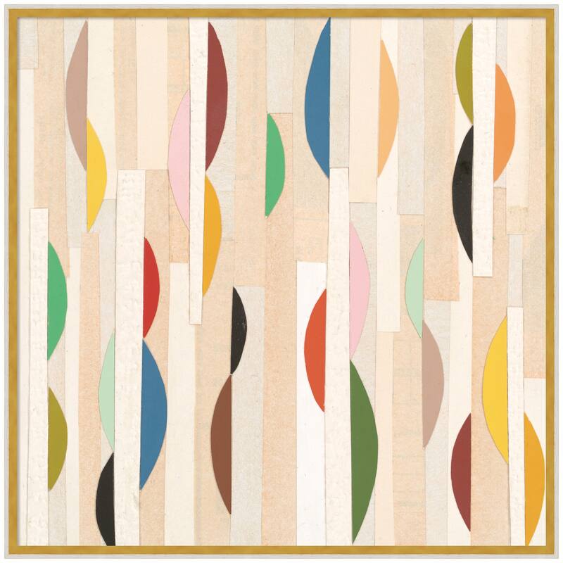 Kate and Laurel Geometric Abstract 1 FC by Felicia Dadak Framed Mounted Canvas Wall Art Print - 33x33 - Gold