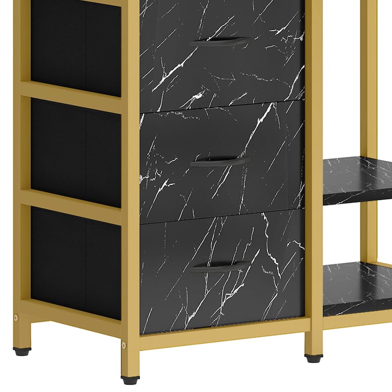 Moasis L Shape Nail Desk With Charger Station