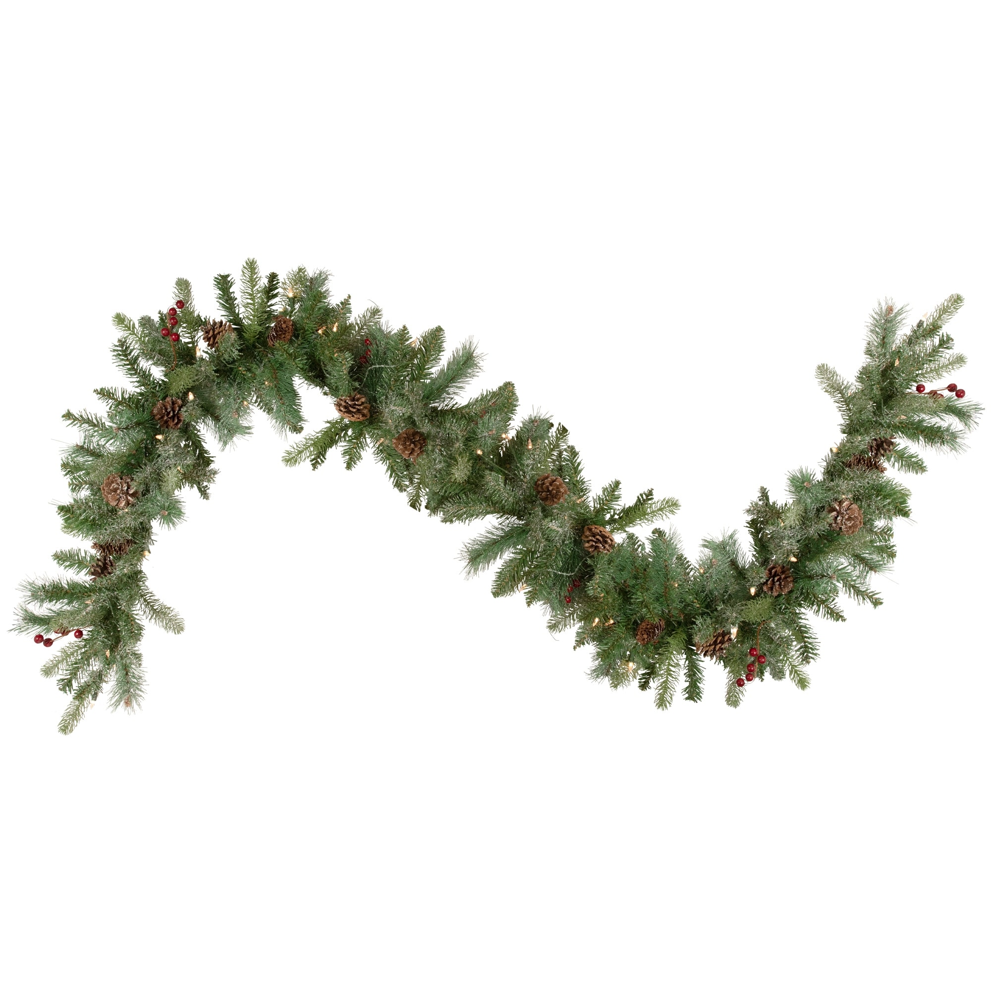 9' x 12 Snowy Waterloo Pine Artificial Christmas Garl - Clear Lights