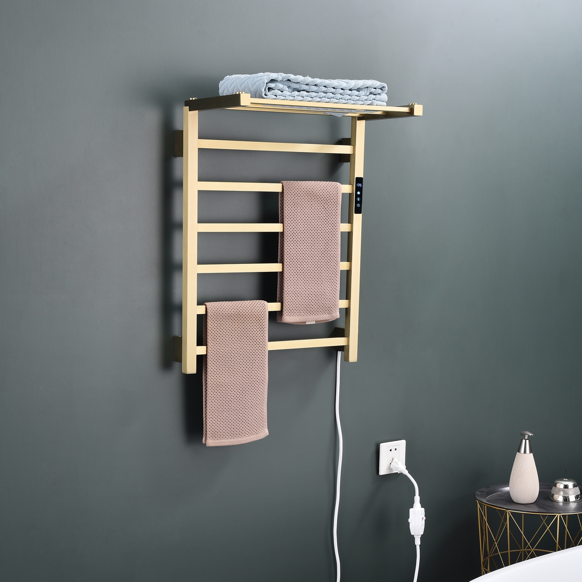 Heated towel drying rack bed bath and beyond on sale