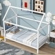 preview thumbnail 39 of 44, Twin Size Solid Wood House Frame Platform Bed, with Headboard and Footboard, with Underbed Storage Space, Minimalist Kids Bed