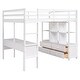 preview thumbnail 28 of 28, Full Size Loft Kids Bed Frame with Built-in Desk, Two Drawers & Storage Shelves - Space-Saving Design, Easy Assembly, Grey