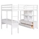 preview thumbnail 8 of 16, Modern Full Size Loft Bed With Built-in Desk With Two Drawers And Storage Shelves And Drawers