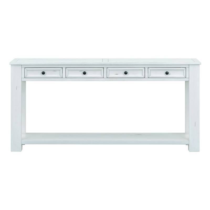 Console Table/Sofa Table with Storage Drawers and Bottom Shelf for Entryway Hallway