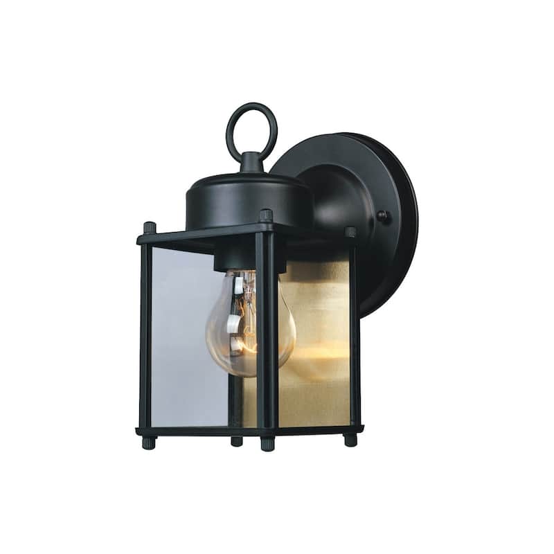 Black 1-Light Outdoor Line Voltage Hardwired Porch Light Wall Sconce