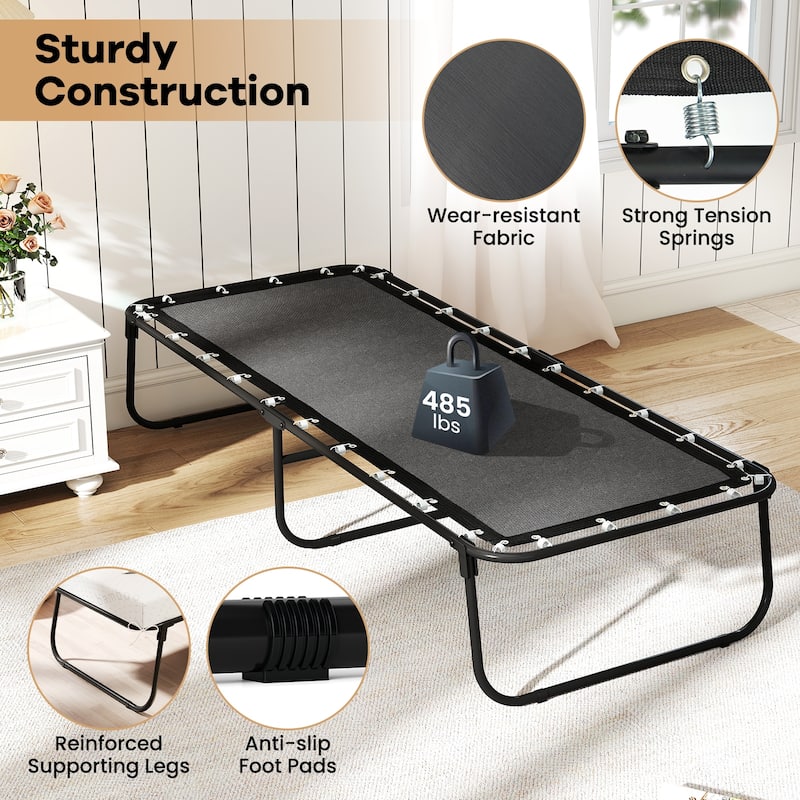 Gymax 75'' x 31'' Folding Bed w/ Memory Foam Breathable Mesh &