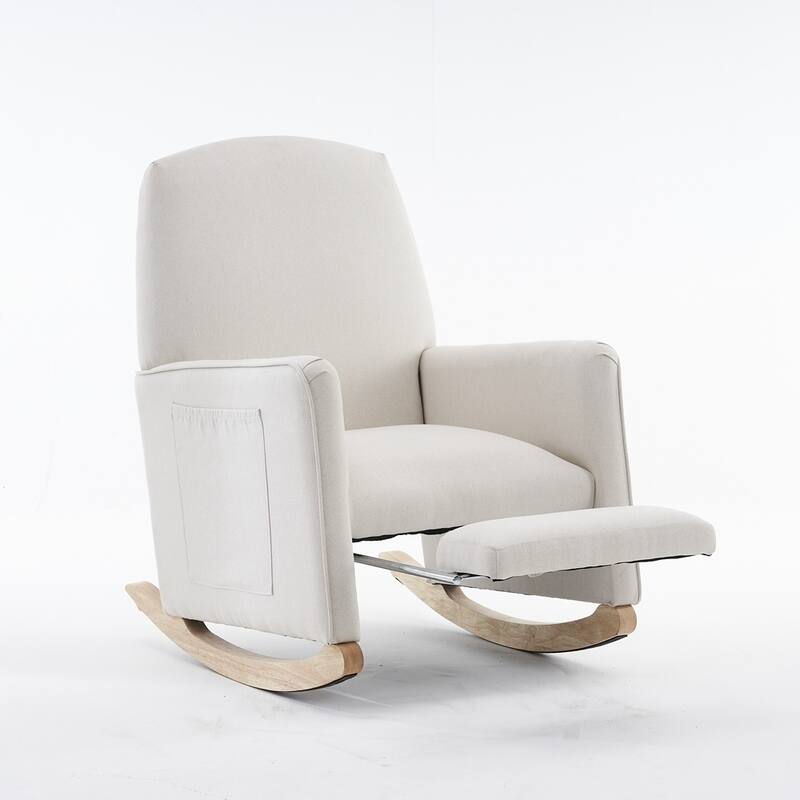 Modern Nursery Rocking Chair With Adjustable Footrest