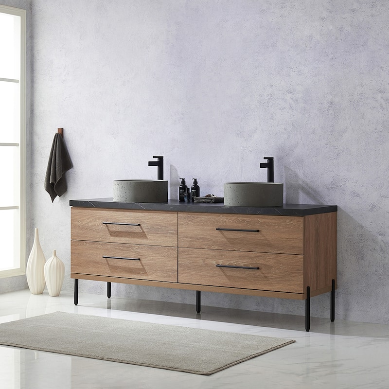 Trento Bath Vanity with Sintered Stone Top with Concrete Sink (R)
