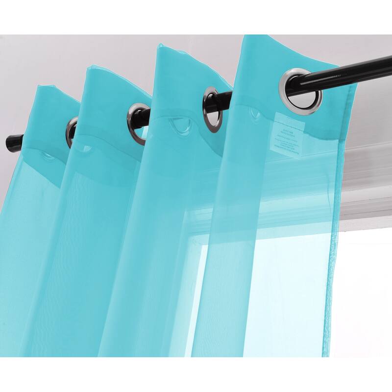 Cara Sheer Voile Grommet Window Curtain Panel - 84 or 90 inches