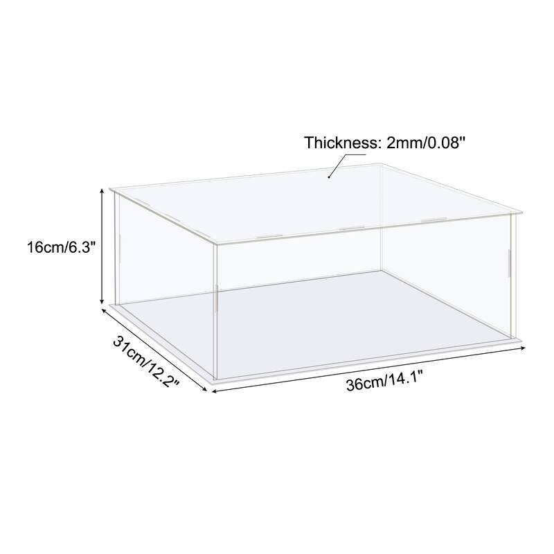 Display Case Box Acrylic Box Transparent Showcase 36x31x16cm for Collectibles