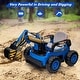 preview thumbnail 7 of 22, Kids Ride-On Electric Excavator Digger with Remote Control & Digging Arm Blue