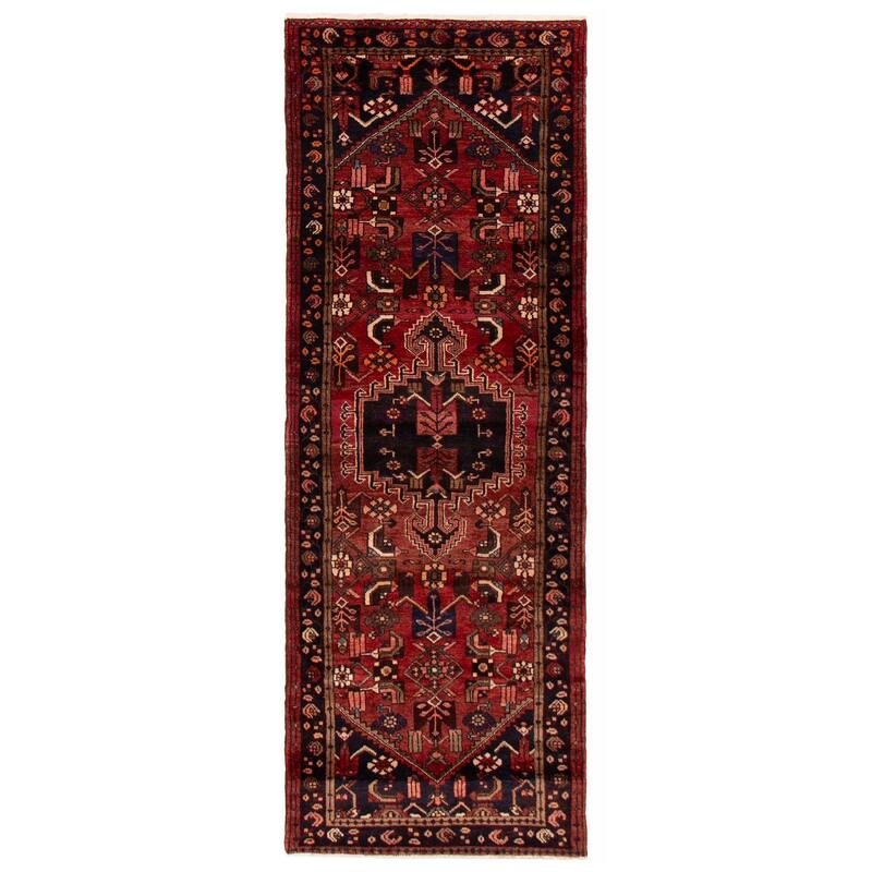 ECARPETGALLERY Hand-knotted Andelz Red Wool Rug - 3'6 x 9'10 - Red - 3'6 x 9'10