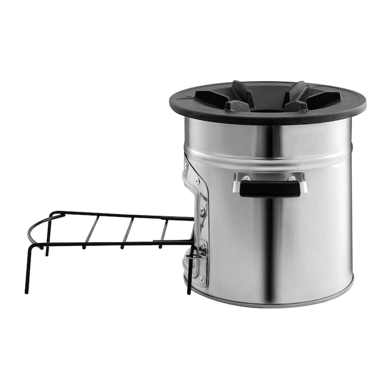 Portable Stainless Steel Rocket Stove for Camping, Wood Burning