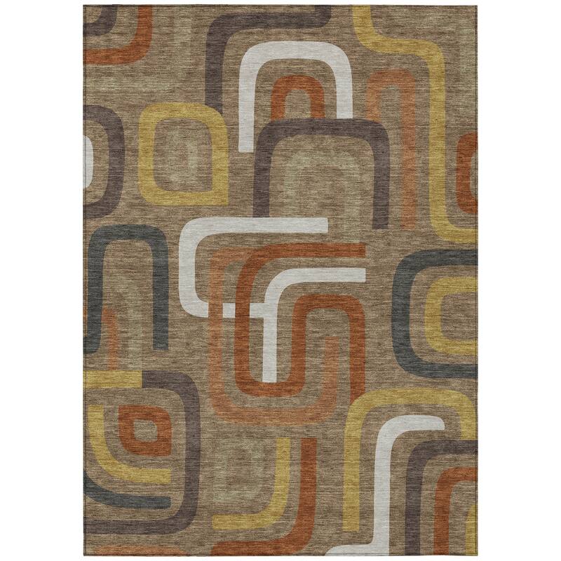 Machine Washable Indoor/ Outdoor Modern Penner Chantille Rug
