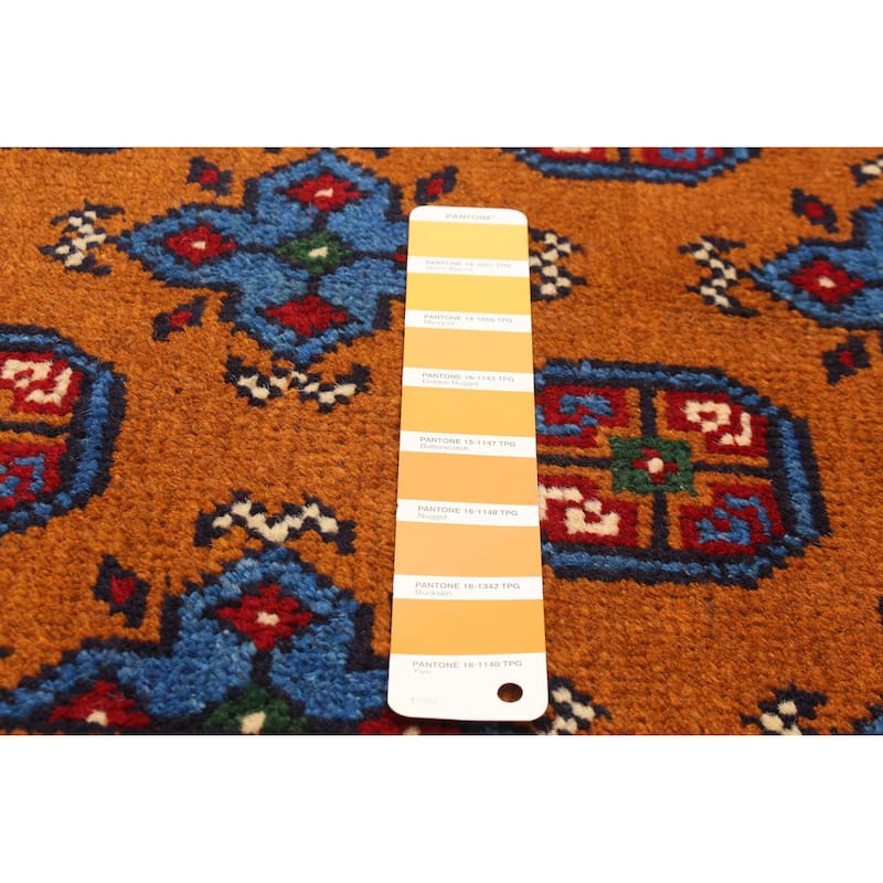 ECARPETGALLERY Hand-knotted Afghan Burnt Orange Wool Rug - 3'5 x 5'2