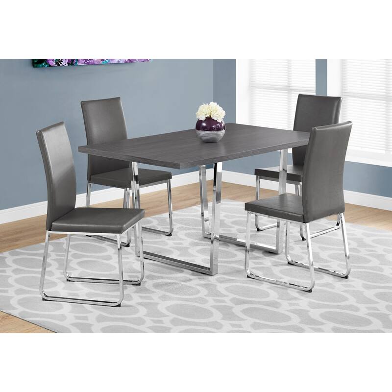 Dining Table, Rectangular, Kitchen, Dining Room, Chrome Metal