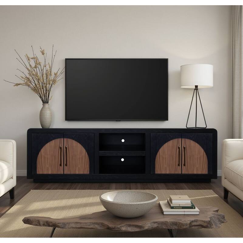 Bridgevine Home Eclipse 92 inch TV Stand Console, for TVs up to 100 inches, Two-Tone Finish