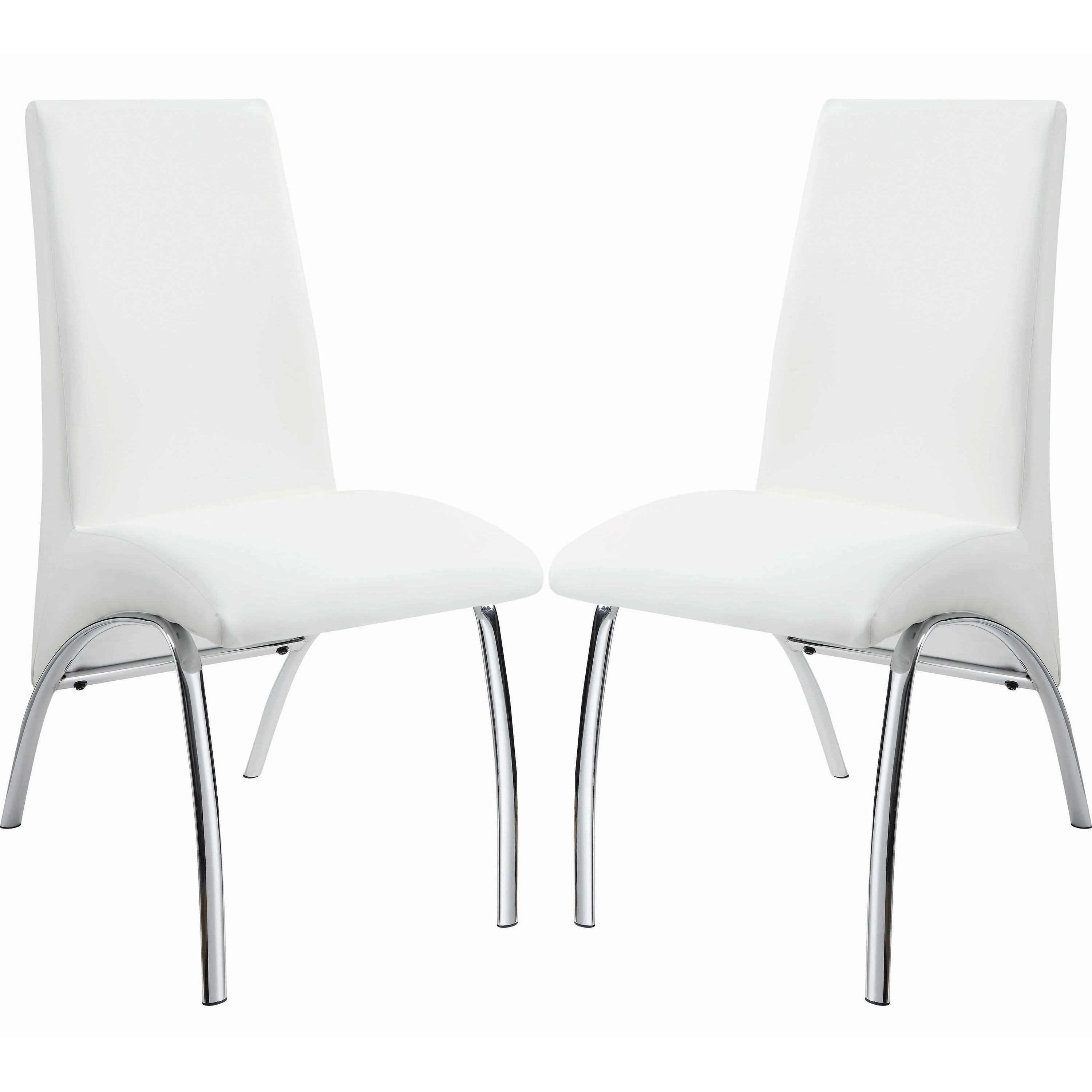 Cream dining chairs on sale with chrome legs